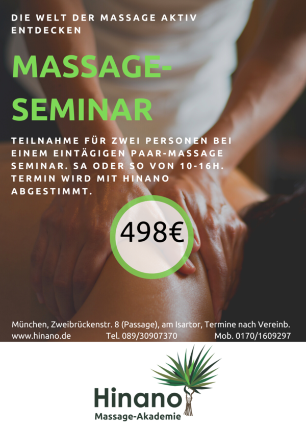 Teilnahme Paar-Massage-Seminar für 2 Personen